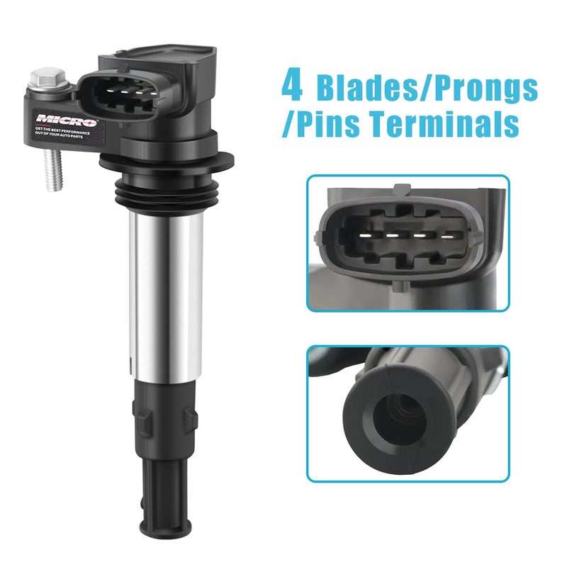 Micro Set of 6 Ignition Coil Pack Fits for 2.8 3.6 V6 2004 2005 2006 2007 2008 2009 Cadillac CTS STS SRX Chevy Traverse Buick Enclave LaCrosse Rendezvous Saab 9-3 GMC Acadia Saturn Outlook UF375 - Image 3